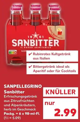Kaufland Sanpellegrino Sanbitter 6x98 ml Fl. Angebot