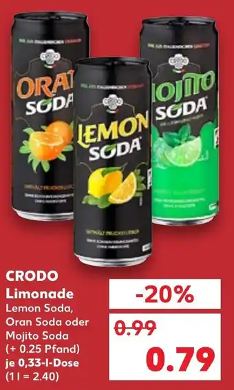 Kaufland Crodo Limonade 0,33 L Dose Angebot