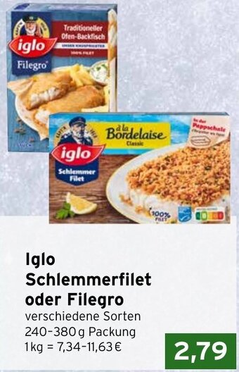 CAP Markt Iglo Schlemmerfilet oder Filegro 240-380 g Packung Angebot