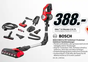 MediaMarkt Bosch BKS711 PET Unlimited 7 ProAnimal Kabelloser Handstaubsauger Angebot