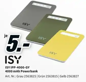 MediaMarkt ISY IPP-4000-GY 4000 mAh Powerbank Angebot