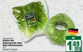 EDEKA Wucherpfennig Edeka Bio Eisbergsalat oder Mini Romanasalat Angebot