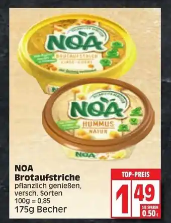 EDEKA Wucherpfennig Noa Brotaufstriche 175g Becher Angebot