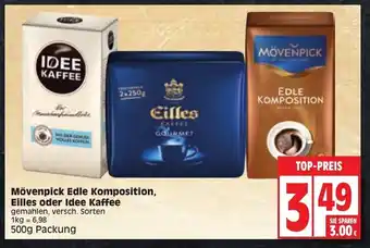 EDEKA Wucherpfennig Mövenpick Edle Komposition Eilles oder Idee Kaffee 500g Angebot