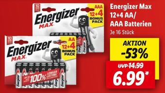 Lidl Energizer max batterien Angebot