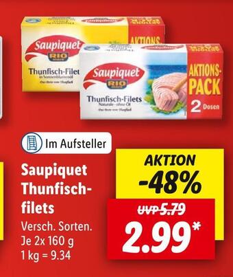 Lidl Saupiquet thunfischfilets Angebot