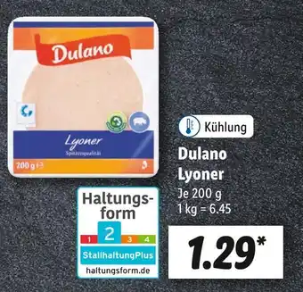 Lidl Dulano lyoner Angebot