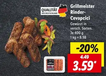 Lidl Grillmeister rinder-cevapcici Angebot