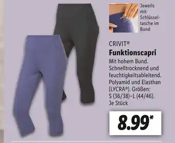 Lidl Crivit funktionscapri Angebot