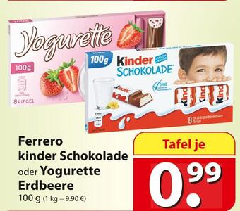 Famila Nord Ost Ferrero kinder schokolade oder yogurette erdbeere Angebot