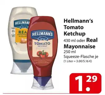 Famila Nord Ost Hellmann‘s tomato ketchup oder real mayonnaise Angebot