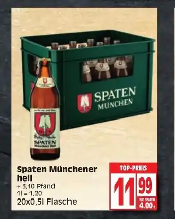 EDEKA Wucherpfennig Spaten Münchner Hell 20x0,5L Angebot