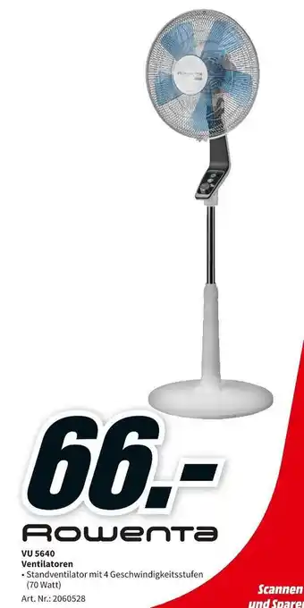 MediaMarkt Rowenta ventilatoren vu 5640 Angebot