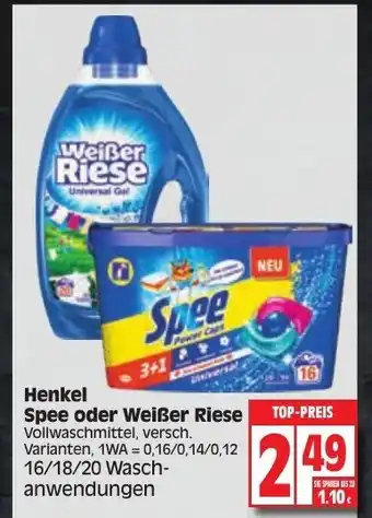 EDEKA Wucherpfennig Henkel Spee oder Weißer Riese Angebot