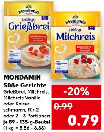 Kaufland Mondamin Süße Gerichte 89-135 g Beutel Angebot