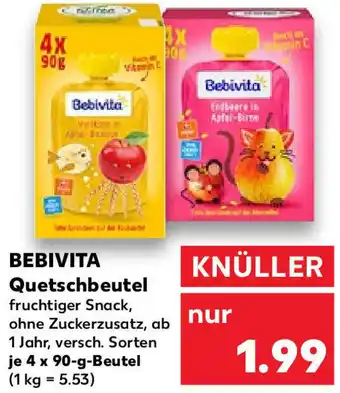 Kaufland Bebivita Quetschbeutel 4x90 g Beutel Angebot