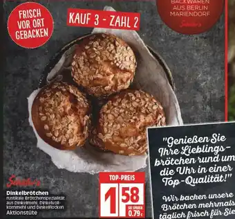 Edeka Schäfer's Dinkelbrötchen Angebot