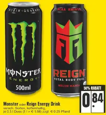 Edeka Monster o. Reign Energy Drink 500ml Angebot