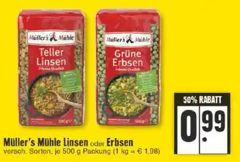 Edeka Muller's Muhle Linsen oder Erbsen 500g Angebot