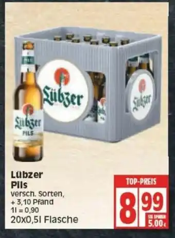 Edeka Lübzer Pils 20x0,5L Angebot