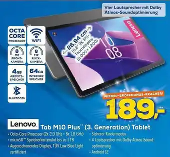 Euronics XXL Lenovo tab m10 plus (3. generation) tablet Angebot