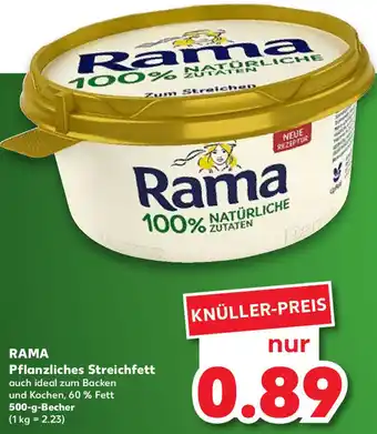 Kaufland Rama Pflanzliches Streichfett 500 g Becher Angebot