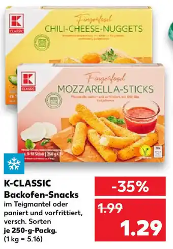 Kaufland K-Classic Backofen Snacks 250 g Packg. Angebot