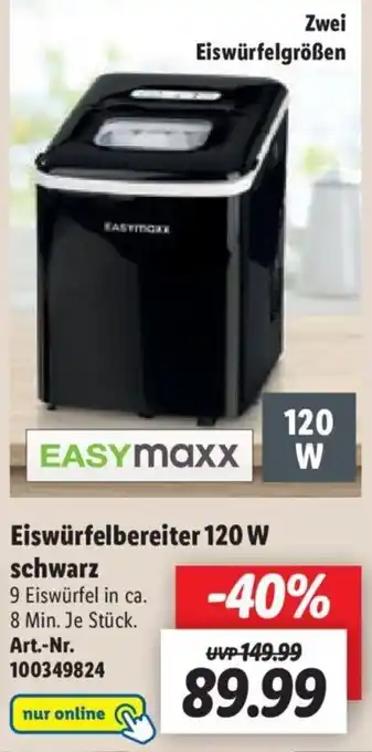 Lidl Easymaxx Eiswürfelbereiter 120W schwarz Angebot