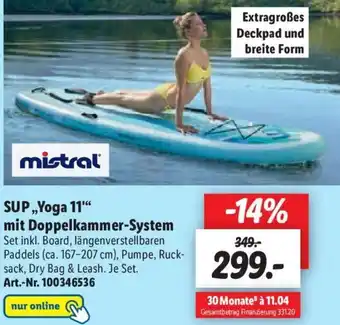 Lidl mistral SUP ,,Yoga 11'" mit Doppelkammer System Angebot