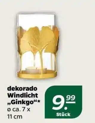 NETTO Dekorado windlicht „ginkgo“ Angebot