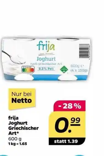 NETTO Frija joghurt griechischer art* Angebot