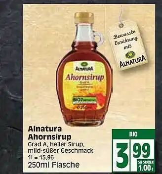 Edeka Alnatura ahorsirup Angebot