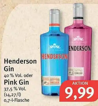 Feneberg Henderson Gin Oder Pink Gin 0,7L Angebot