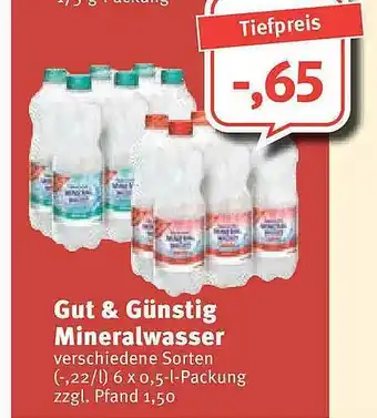 Feneberg Gut & Günstig Mineralwasser 6x0,5L Angebot