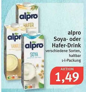 Feneberg Alpro Soya Oder Hafer Drink 1L Angebot