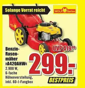 B1 Discount Baumarkt Benzin Rasenmäher „a420ahw” Angebot