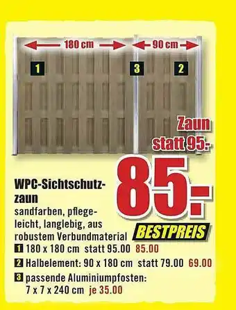 B1 Discount Baumarkt Wpc Sichtschutzzaun Angebot