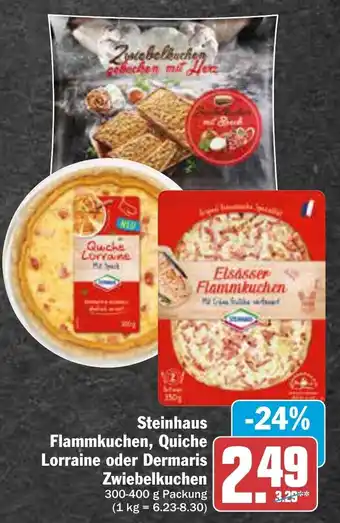 AEZ Steinhaus Flammkuchen, Quiche Lorraine o. Dermaris Zwiebelkuchen 300-400g Angebot