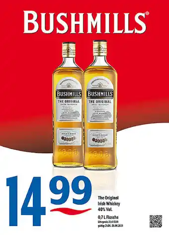 Getränke Hoffmann Bushmills The Original Irish Whiskey 0,7L Angebot