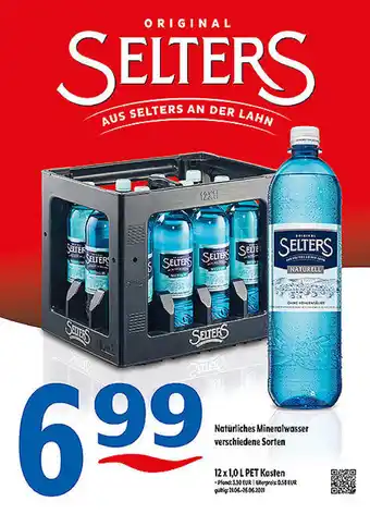 Getränke Hoffmann Original Selters Natürliches Mineralwasser 12x1L Angebot