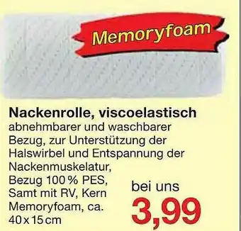 Jawoll Nackenrolle, Viscoelastisch Angebot