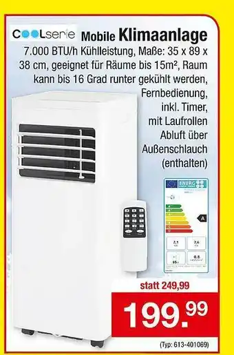 Zimmermann Coolserie Mobile Klimaanlage Angebot