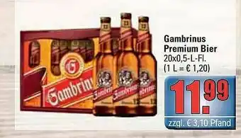 alldrink Gambrinus Premium Bier 20x0,5L Angebot