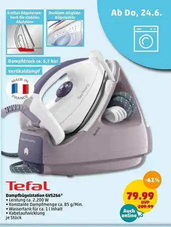 PENNY Tefal Dampfbügelstation Gv5266 Angebot