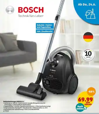 PENNY Bosch Bodenstaubsauger Bgb2x111 Angebot