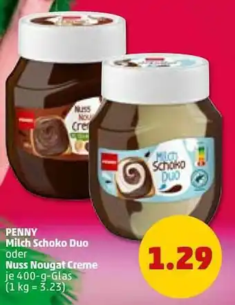 PENNY Penny Milch Schoko Duo Oder Nuss Nougat Creme 400g Angebot