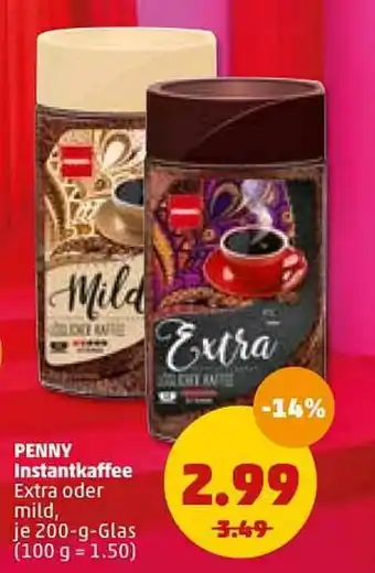 PENNY Penny Instantkaffee Extra Oder Mild 200g Angebot