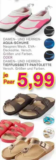 KODi Damen und Herren Aqua Schuhe oder Tieffussbett Pantolette Angebot