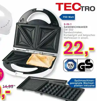 KODi Tectro 3 in 1 Sandwichmaker Angebot