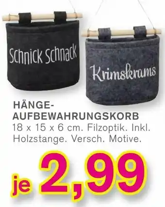 KODi Hänge Aufbewahrungskorb Angebot